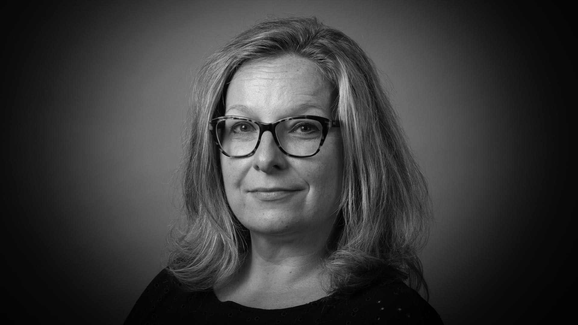 a black and white photo of Lucy Killick