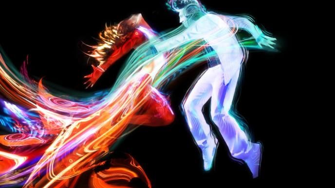 side view of ready player one avatars dancing 