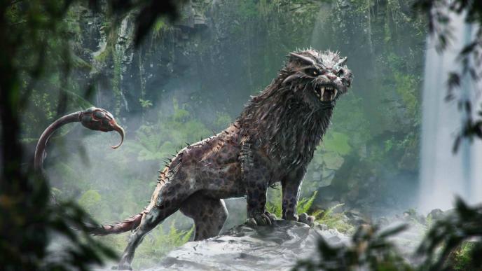 concept art of a nundu creature 
